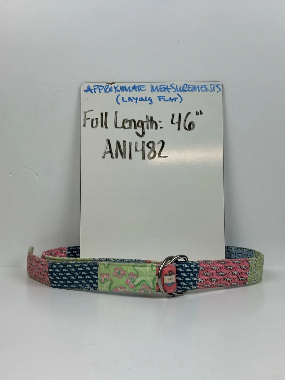 Vineyard Vines PatchworkNantucket D-Ring Fabric Belt in Pink, Blue, Green
